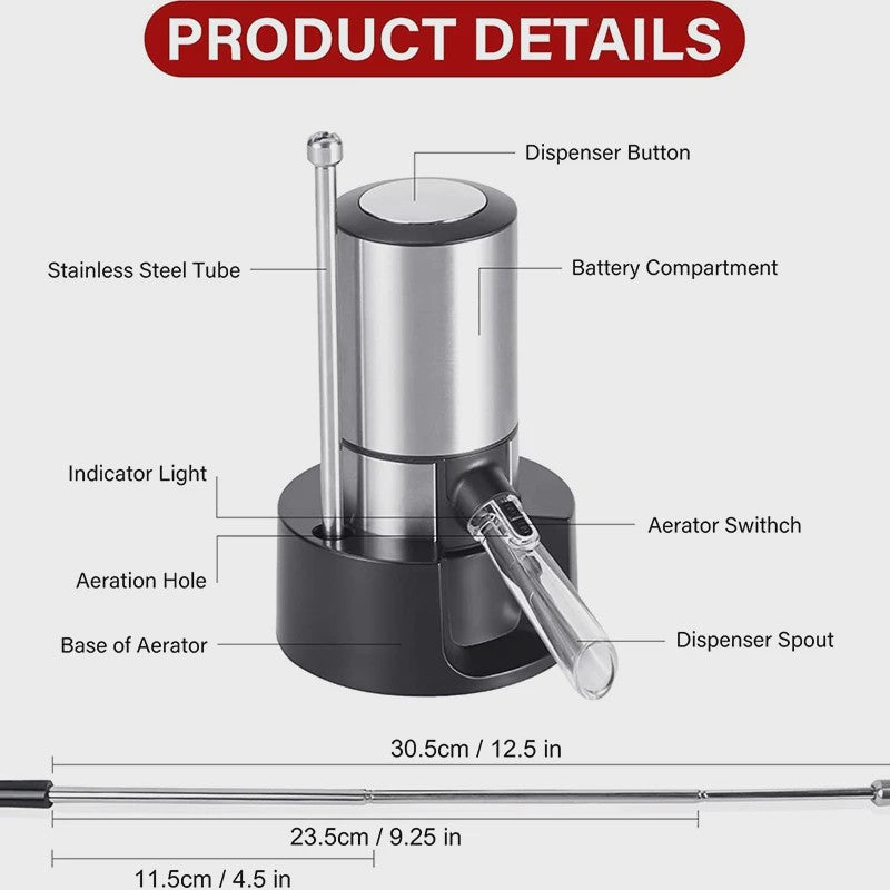 Elektrische Wijn Decanteerder & Dispenser: Snel Beluchten en Schenken