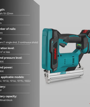 ONEVAN Accu Tacker 1022J - Borstelloze Motor, 2 Versnellingen, Makita 18V Compatibel
