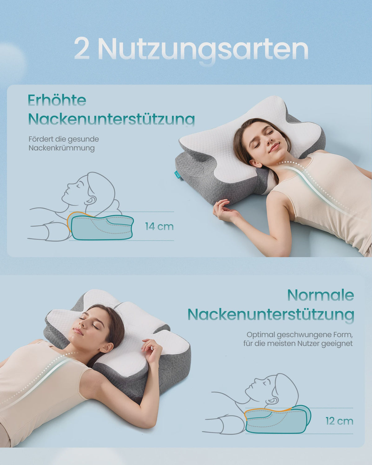 Ergonomisch Nekkussen van Traagschuim - Hoogte Verstelbaar & Wasbare Hoes