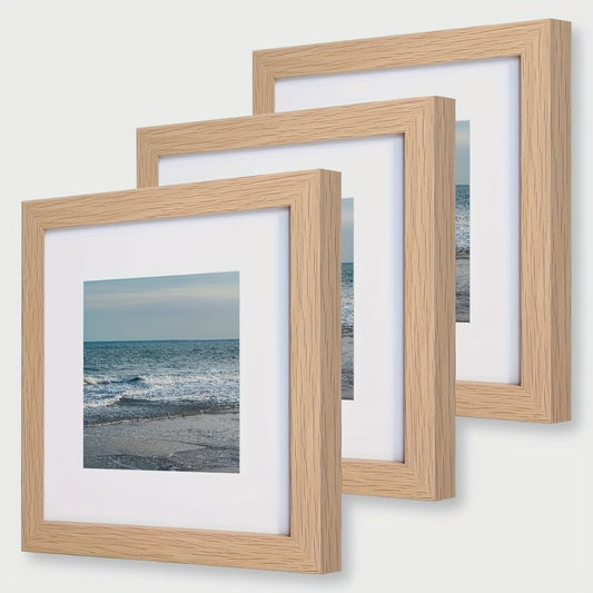 Set van 3 Houten Fotolijsten 25x25 cm - Wanddecoratie & Desktop