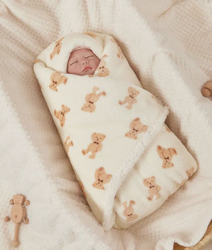 Luxe Baby Swaddle Deken - Warm Fluwelen & Lamswol Fleece - Zacht & Knus voor de Baby