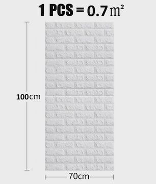 3D Baksteen Behang - Zelfklevend, Waterdicht & Makkelijk Aan te Brengen (70cm x 1m)