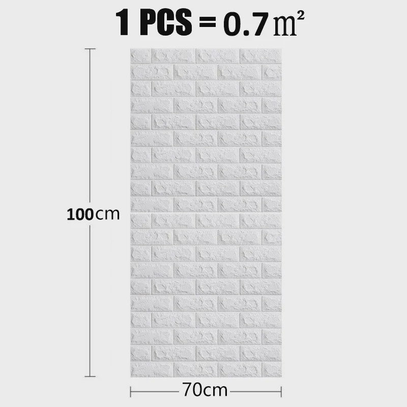 3D Baksteen Behang - Zelfklevend, Waterdicht & Makkelijk Aan te Brengen (70cm x 1m)