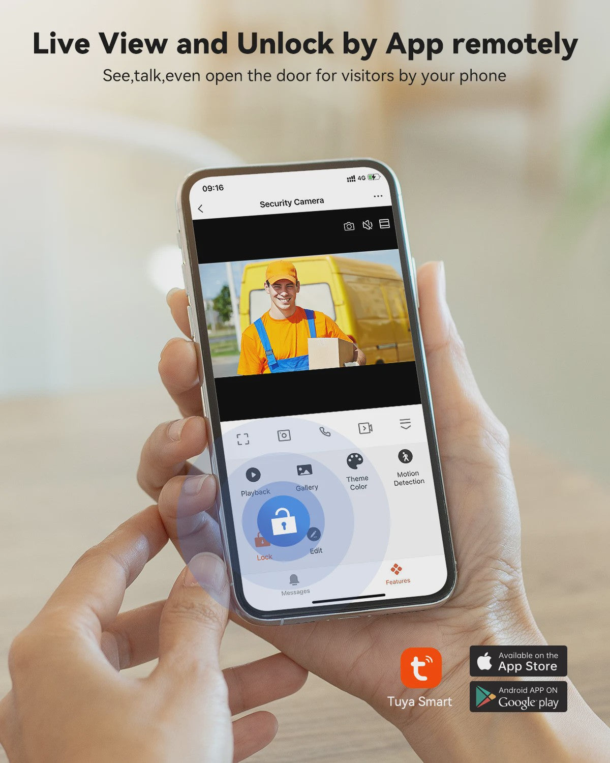 TMEZON 4-Draads Video Intercom Systeem met 7" HD Touchscreen & Tuya App