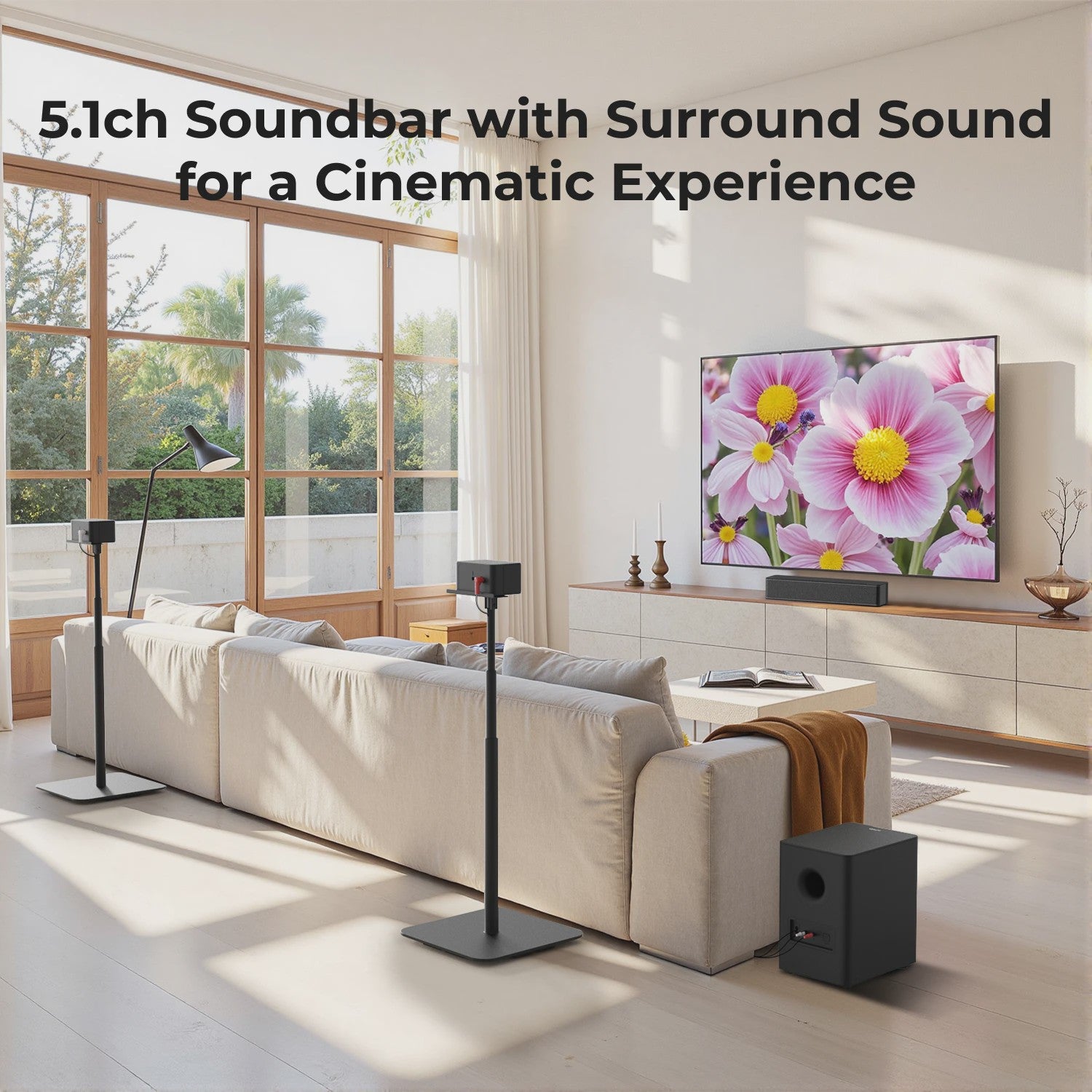 ULTIMEA 5.1 Dolby Atmos Soundbar met Draadloze Subwoofer & Achterluidsprekers - 450W Home Theater Systeem