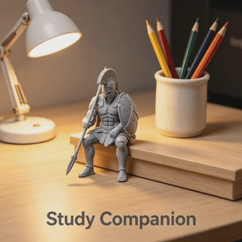 Spartaanse Krijger Zittende Figuur - 3D Geprint Decoratiebeeldje