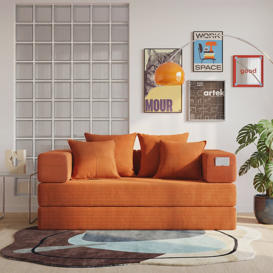 Opvouwbare Sofa Bed 200cm XXL - Modulair Gastenbed met Corduroy & Memory Foam