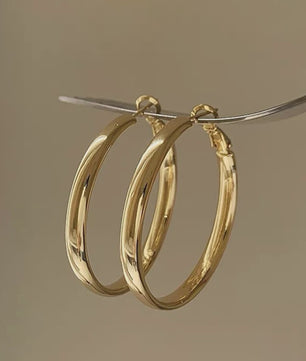 Grote Platte Hoepel Oorbellen - Trendy Cirkel Sieraden voor Dames