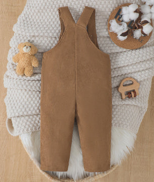 Corduroy Overalls Baby Jongen met Schattige Beer - Verstelbare Taille
