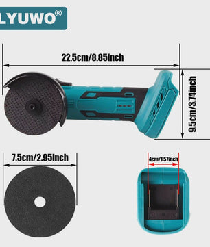 Draadloze Haakse Slijper 3 Inch - Krachtig Gereedschap voor Metaal, Hout & Auto Reparatie