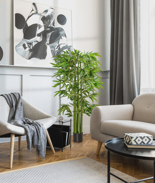 XL Kunst Bamboo Plant 1.60m - Realistisch met Dichte Bladeren en Pot
