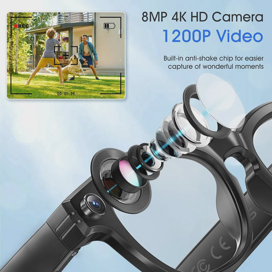 Slimme Camera Bril met AI, Vertaling & Opname - Waterdicht & Zonnebril