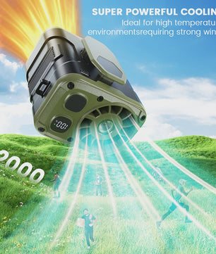 Draagbare 10000mAh Ventilator met Powerbank & LED - 5 Snelheden