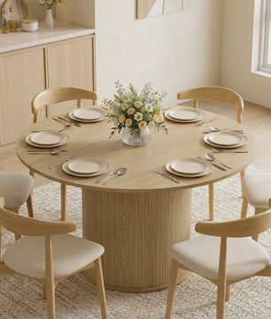 Ronde Eettafel voor 4-6 Personen, Ø 120 cm, Natuurlijk Hout Design
