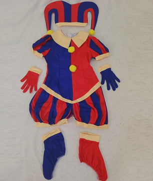Compleet Circus Pomni Cosplay Kostuum met Hoed & Handschoenen - Kinderen & Volwassenen