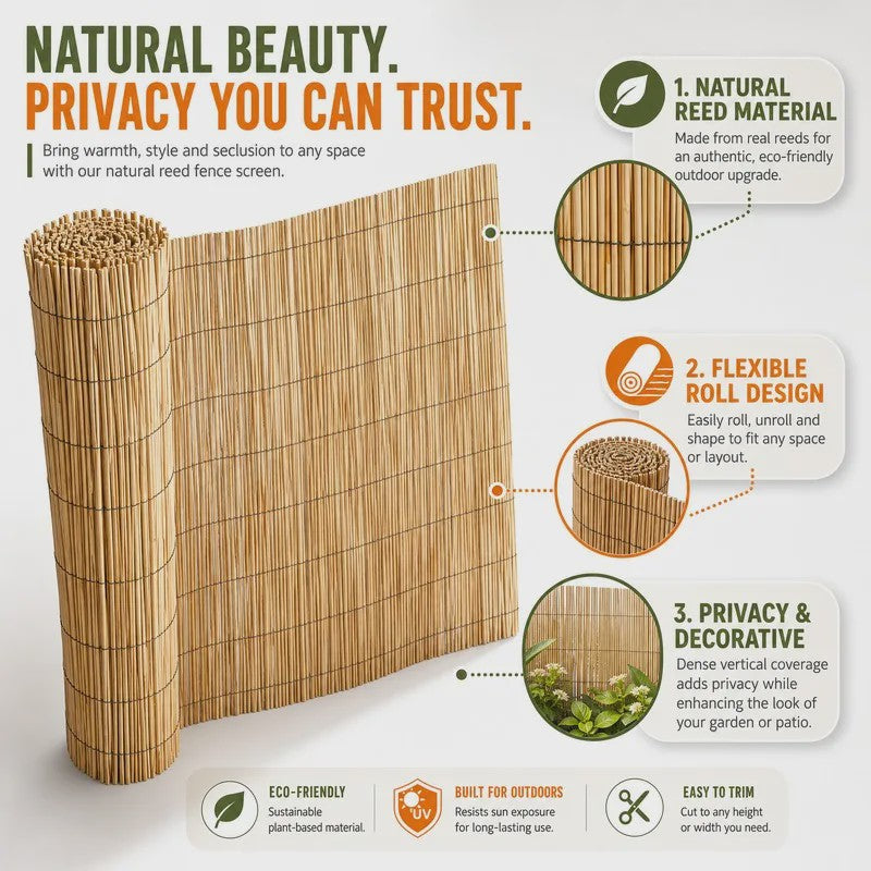 Natuurlijke Rietenschutting 100x1000cm - Privacy & Decoratie voor Tuin en Balkon