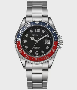Luxe Herenhorloge met Datum - Stijlvol & Sportief Quartz Polshorloge van Roestvrij Staal