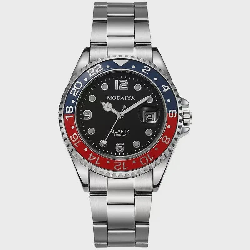 Luxe Herenhorloge met Datum - Stijlvol & Sportief Quartz Polshorloge van Roestvrij Staal