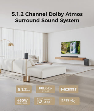 ULTIMEA 5.1.2ch Soundbar Home Theater Systeem met Dolby Atmos, 460W, Surround Speakers en App Bediening