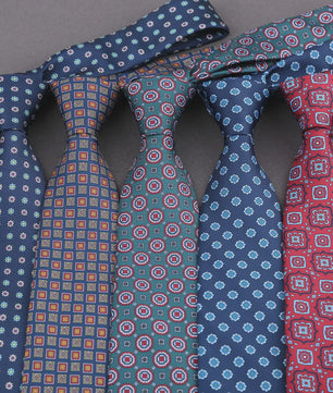 Klassieke Heren Strikdas - Imitatie Zijde met Polka Dot & Bloemendessin