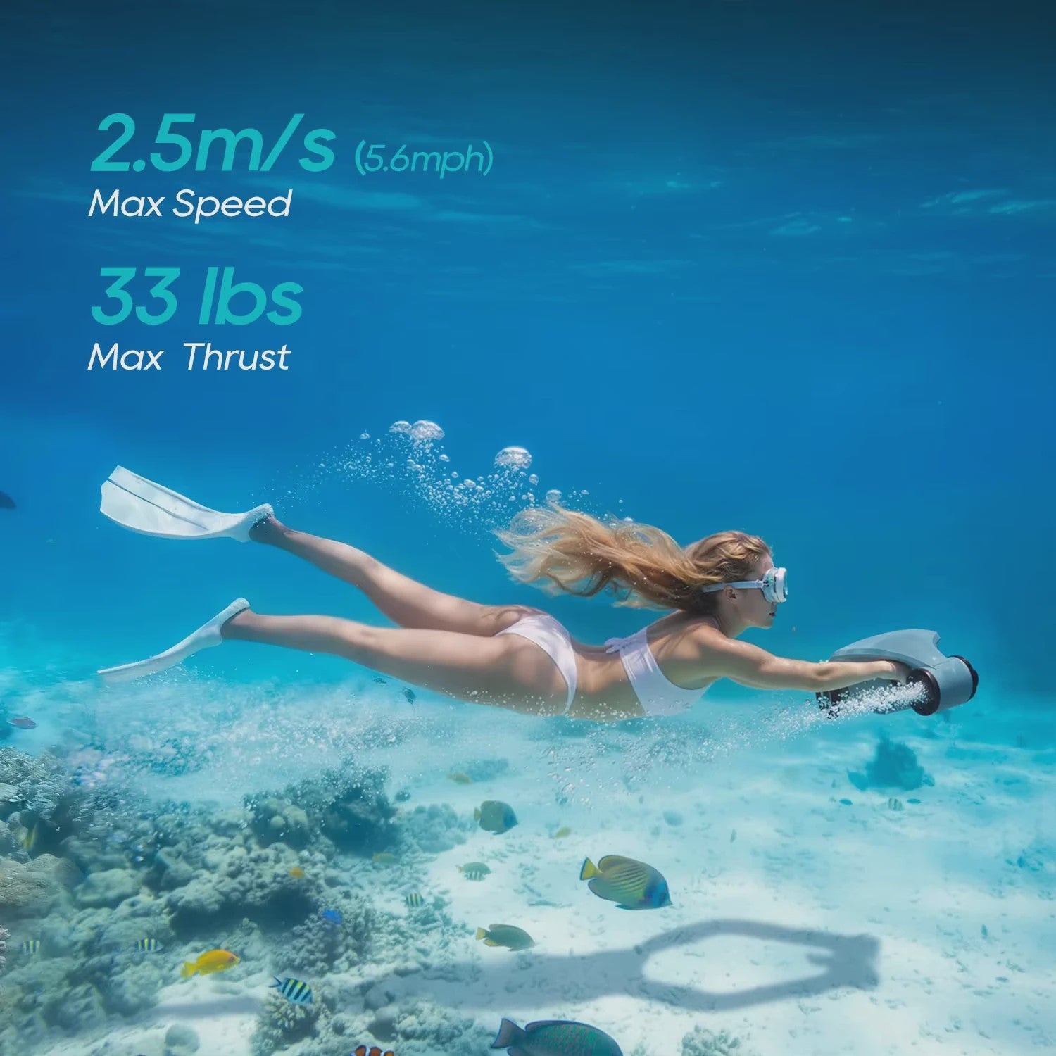 Asiwo MANTA 2 Onderwater Scooter - 40M Waterdicht, met Camera Mount voor Duiken & Snorkelen
