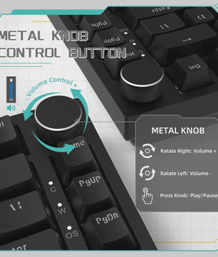 AJAZZ AK820 Mechanisch Gaming Toetsenbord 75% Layout met Volumeknop & RGB
