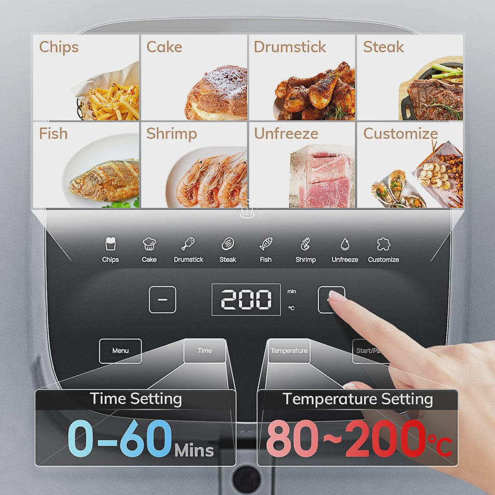 5L Airfryer met Cyclone Technologie: Gezond Frituren met Touch Control & Zichtvenster