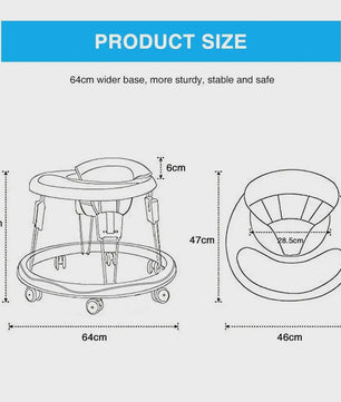 Verstelbare Baby Loopwagen met Afneembare Tray - Veilig en Opvouwbaar voor Kinderen 6-18 Maanden