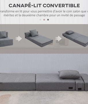 HOMCOM 1-Persoons Fauteuil Bed - Verstelbare Stoel met Afneembaar Kussen