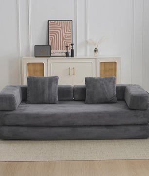 4-in-1 Opvouwbare Bank, Slaapbank met Corduroy Stof, Gastenbed, Hoge Dichtheid Schuim, Geen Montage