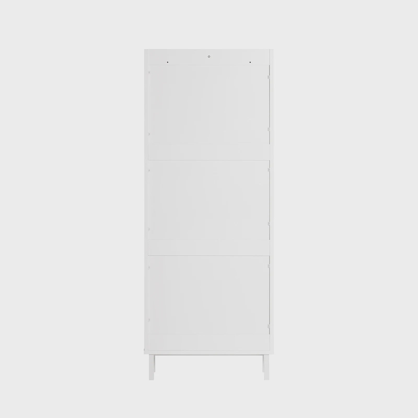 Smalle Schoenenkast met 3 Klepkasten en 6 Legplanken - Wit