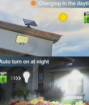 234 LED Solar Wandlamp met Bewegingssensor - Waterdicht IP65, Split Design voor Buiten en Garage
