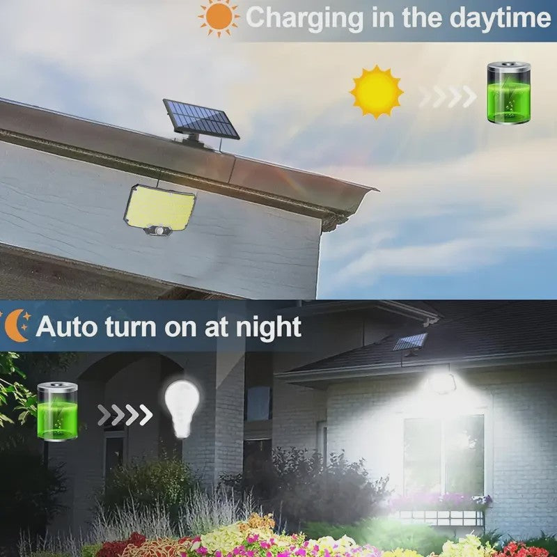 234 LED Solar Wandlamp met Bewegingssensor - Waterdicht IP65, Split Design voor Buiten en Garage