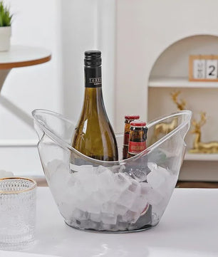 Grote Transparante IJsemmer met Handvat - Perfect voor Wijn, Champagne & Bier