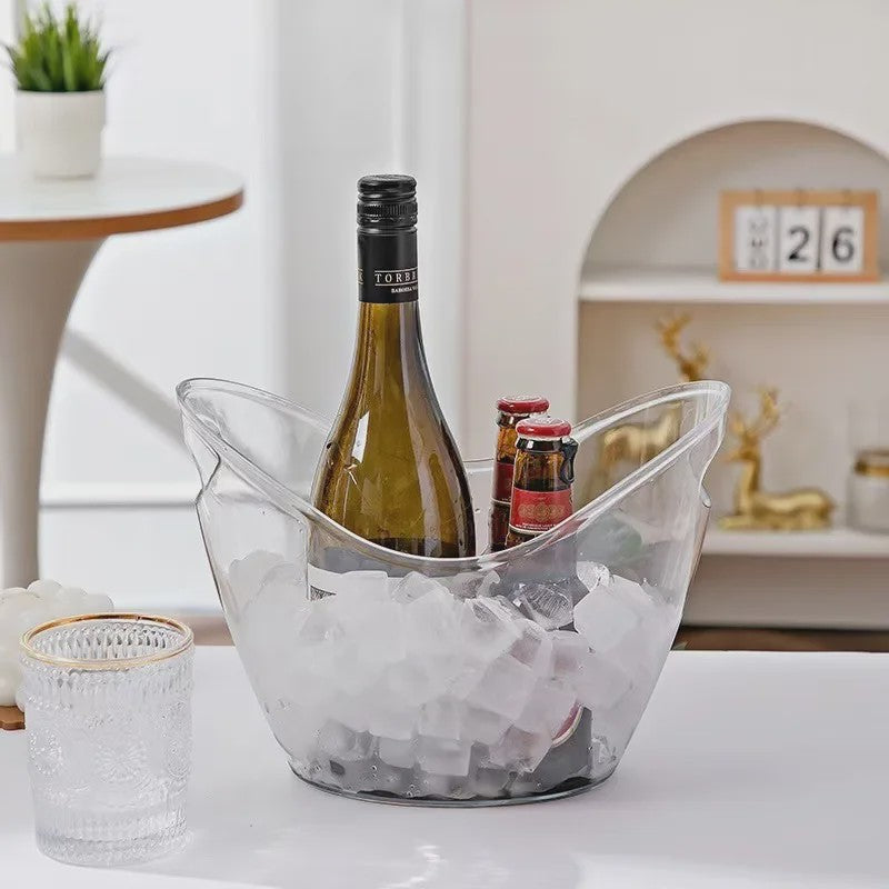 Grote Transparante IJsemmer met Handvat - Perfect voor Wijn, Champagne & Bier