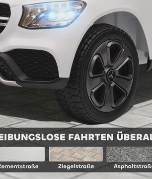 Elektrische Kinderauto 12V met Afstandsbediening, LED, Muziek & 3 Snelheden - Wit