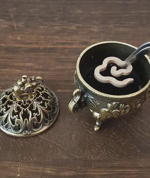 Bronzen Olifant Lotus Wierookbrander - Sfeervolle Decoratie voor Meditatie & Huis