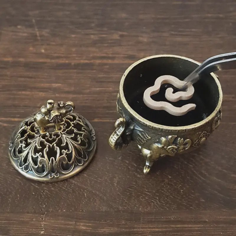 Bronzen Olifant Lotus Wierookbrander - Sfeervolle Decoratie voor Meditatie & Huis