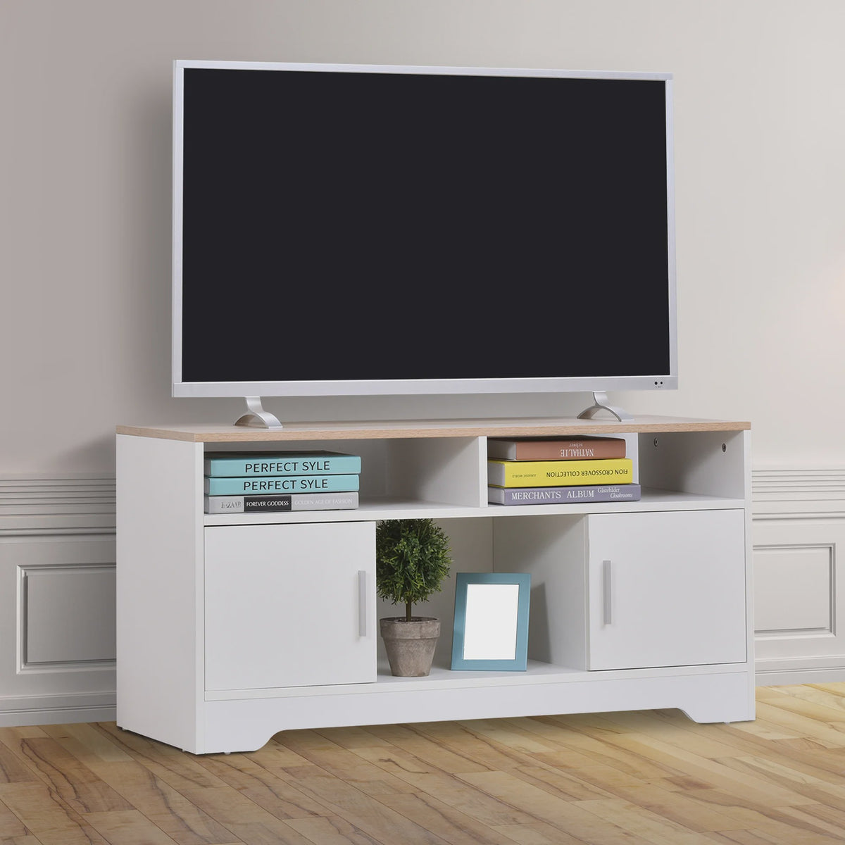 Homcom Tv Cabinet Large Storage Space Open Shelves 105X40X52 cm