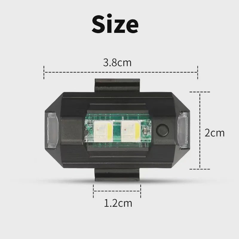 Universeel Mini LED Waarschuwingslicht - 7 Kleuren & 22 Modi - USB Oplaadbaar