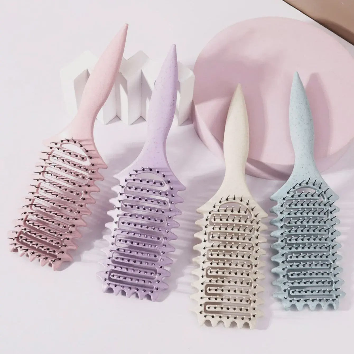 Ventilerende Stylingborstel met Massage-effect - Comfortabele Grip voor Natuurlijk Haar & Pruiken