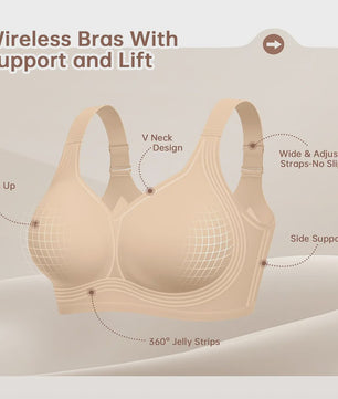 Comfortabele Naadloze Push-Up BH voor Plus Size Dames - Verbergt Rugvet & Biedt Volledige Bedekking