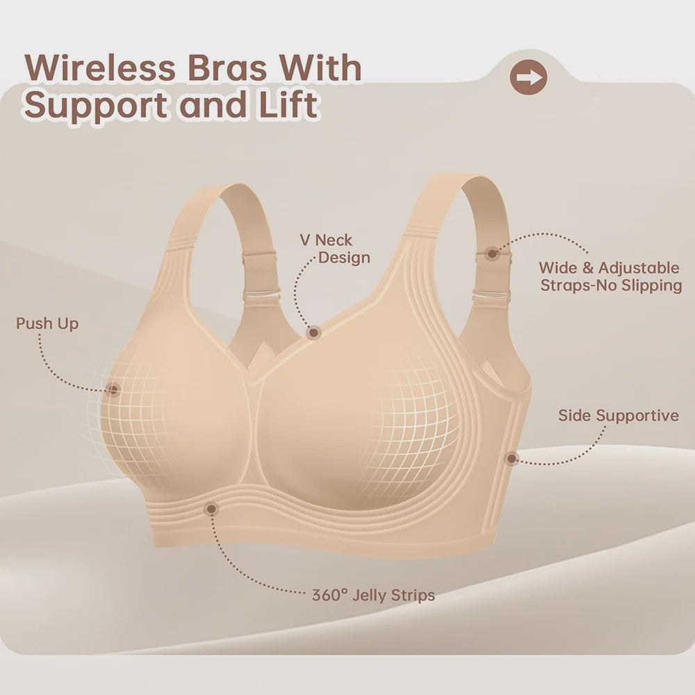 Comfortabele Naadloze Push-Up BH voor Plus Size Dames - Verbergt Rugvet & Biedt Volledige Bedekking