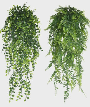 Hangplant Kunstplant Varenbladeren & Klimop - Decoratie voor Huis, Kamer, Balkon & Feest
