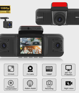 Universele 4-Kanaals Dashcam met 1080P HD, Nachtzicht en Parkeerhulp