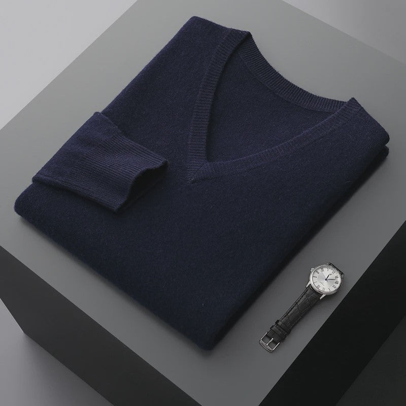Herfst & Winter Heren V-hals Kasjmier Trui - Los, Dik & Casual