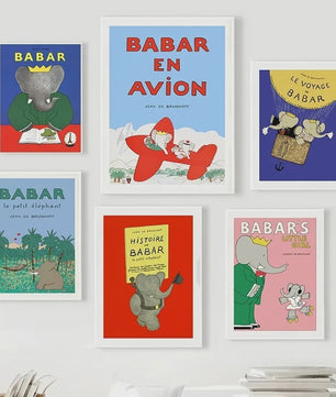 Babar Poster Canvas - Sprookjes Kunst voor Kinderkamer & Babykamer Decoratie