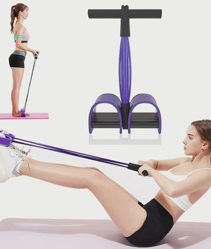 Multifunctionele Weerstandsband met 6 Tubes voor Fitness, Yoga en Buikspieroefeningen