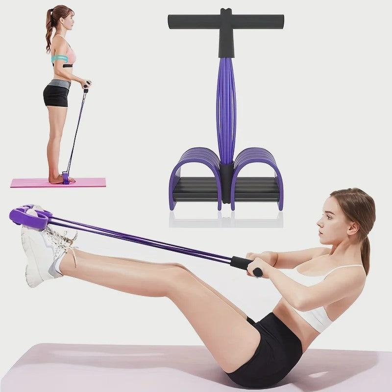 Multifunctionele Weerstandsband met 6 Tubes voor Fitness, Yoga en Buikspieroefeningen