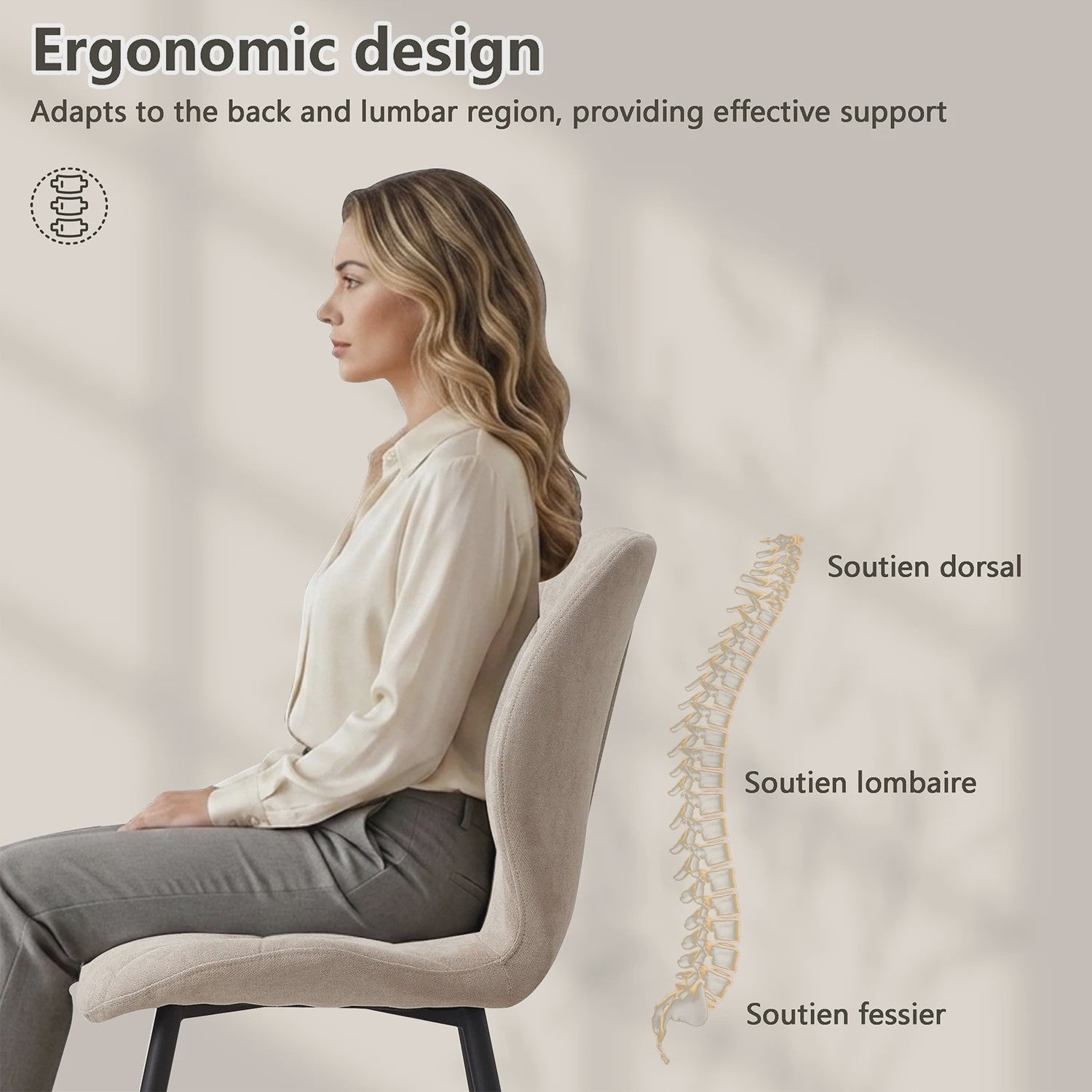 Set van 2, 4 of 6 Moderne Eetkamerstoelen - Comfortabel Gestoffeerd met Stalen Poten